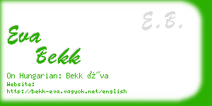 eva bekk business card